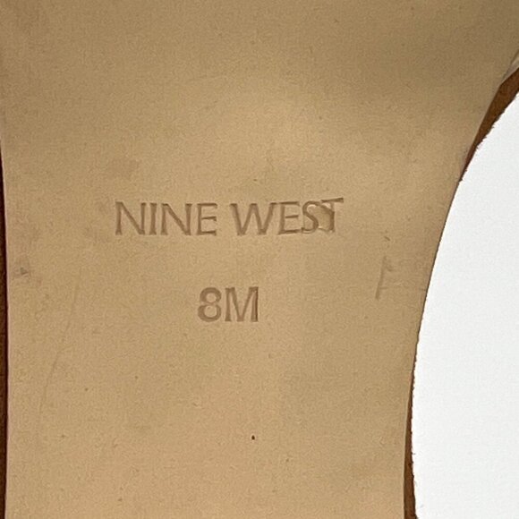 NINE WEST 8 Tan Dempsey Platform Heels Summer Vacation - Picture 9 of 10